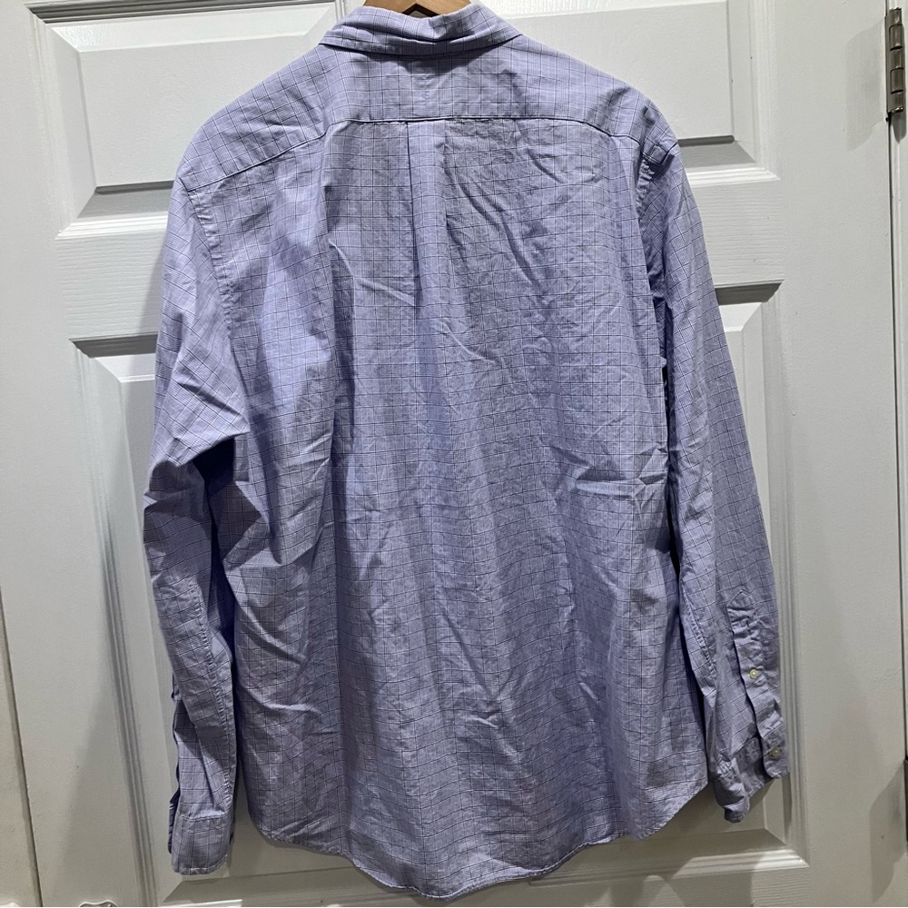 Ralph Lauren‎ Shirt Mens Size XL Button Up Plaid Long Sleeve White Blue Pony - Picture 9 of 9